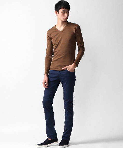 ABAHOUSE（アバハウス）の「トリッキーフライスVネックTシャツ（Tシャツ/カットソー・メンズ・ピンク/キャメル/サックスブルー/カーキ・3/2/4）」の15枚目の写真