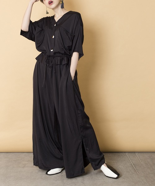 OSMOSIS（オズモーシス）の「ビッグポケットオールインワン（つなぎ/オールインワン・レディース・ブラック/ベージュ/グレー系その他・ONE SIZE）」の10枚目の写真