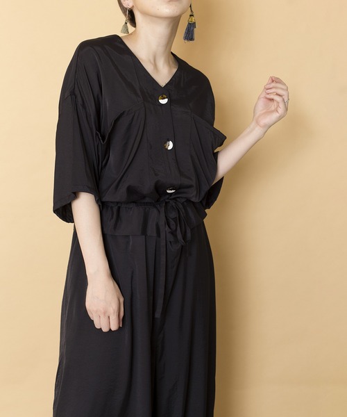 OSMOSIS（オズモーシス）の「ビッグポケットオールインワン（つなぎ/オールインワン・レディース・ブラック/ベージュ/グレー系その他・ONE SIZE）」の12枚目の写真