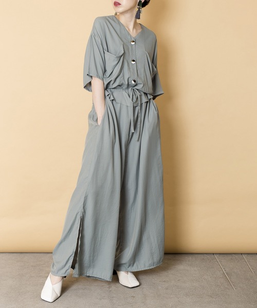 OSMOSIS（オズモーシス）の「ビッグポケットオールインワン（つなぎ/オールインワン・レディース・ブラック/ベージュ/グレー系その他・ONE SIZE）」の16枚目の写真