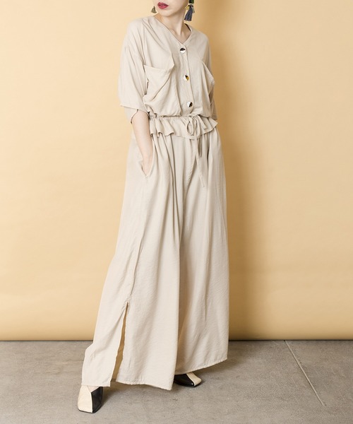 OSMOSIS（オズモーシス）の「ビッグポケットオールインワン（つなぎ/オールインワン・レディース・ブラック/ベージュ/グレー系その他・ONE SIZE）」の19枚目の写真