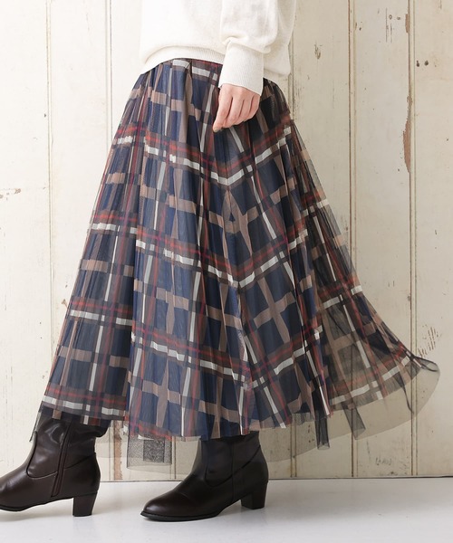 osharewalker（オシャレウォーカー）の「【廃盤】『チュールチェックプリーツスカート』（スカート・レディース・ピンク/ブラック/ネイビー・FREE）」の12枚目の写真