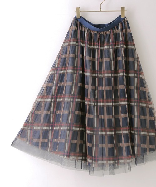 osharewalker（オシャレウォーカー）の「【廃盤】『チュールチェックプリーツスカート』（スカート・レディース・ピンク/ブラック/ネイビー・FREE）」の19枚目の写真