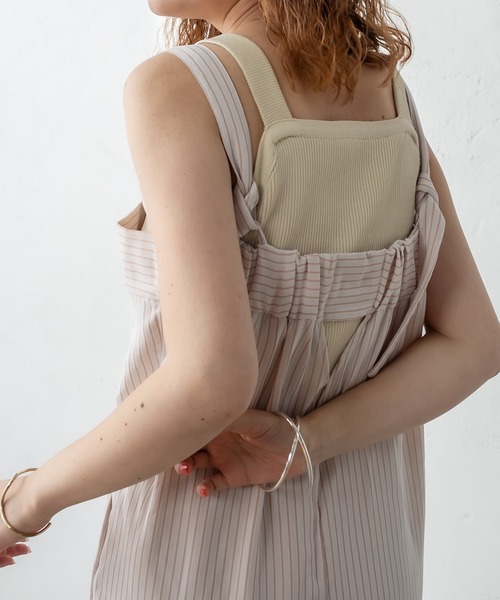 mystic（ミスティック）の「ストライプサロペット（サロペット/オーバーオール・レディース・パープル/ベージュ・FREE）」の20枚目の写真