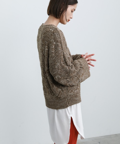 select MOCA(セレクトモカ)の「クルーネックダイヤ編みニット(ニット/セーター・レディース・ブラウン/マスタード/ラベンダー・FREE)」の16枚目の写真