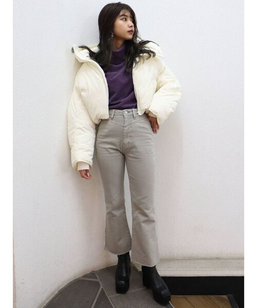 MURUA（ムルーア）の「パイルタッチハーフニット（ニット/セーター・レディース・パープル/ブラウン/アイボリー・FREE）」の9枚目の写真