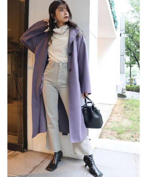 MURUA（ムルーア）の「パイルタッチハーフニット（ニット/セーター・レディース・パープル/ブラウン/アイボリー・FREE）」の10枚目の写真