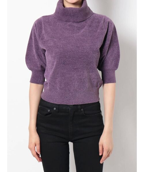 MURUA（ムルーア）の「パイルタッチハーフニット（ニット/セーター・レディース・パープル/ブラウン/アイボリー・FREE）」の11枚目の写真