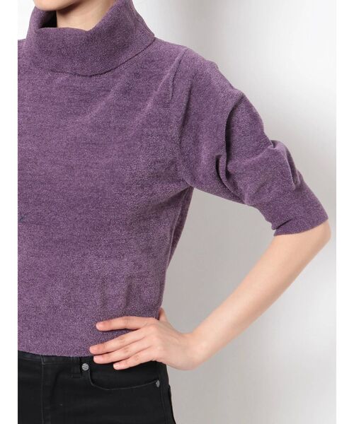 MURUA（ムルーア）の「パイルタッチハーフニット（ニット/セーター・レディース・パープル/ブラウン/アイボリー・FREE）」の15枚目の写真