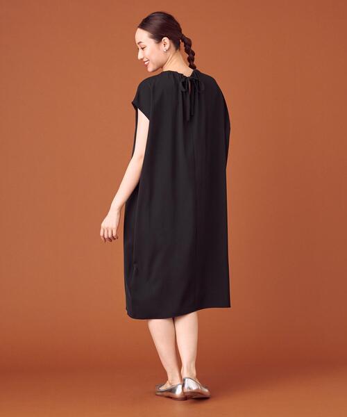 closet story（クローゼットストーリー）の「＜closet story（クローゼットストーリー）＞ネックギャザー フレンチスリーブ ワンピース -ウォッシャブル-（ワンピース・レディース・ブラック/ピンク・FREE）」の8枚目の写真
