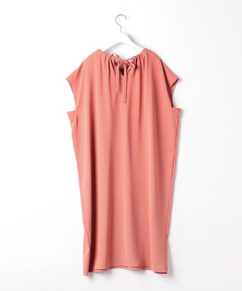 closet story（クローゼットストーリー）の「＜closet story（クローゼットストーリー）＞ネックギャザー フレンチスリーブ ワンピース -ウォッシャブル-（ワンピース・レディース・ブラック/ピンク・FREE）」の11枚目の写真