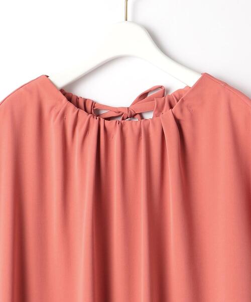 closet story（クローゼットストーリー）の「＜closet story（クローゼットストーリー）＞ネックギャザー フレンチスリーブ ワンピース -ウォッシャブル-（ワンピース・レディース・ブラック/ピンク・FREE）」の12枚目の写真