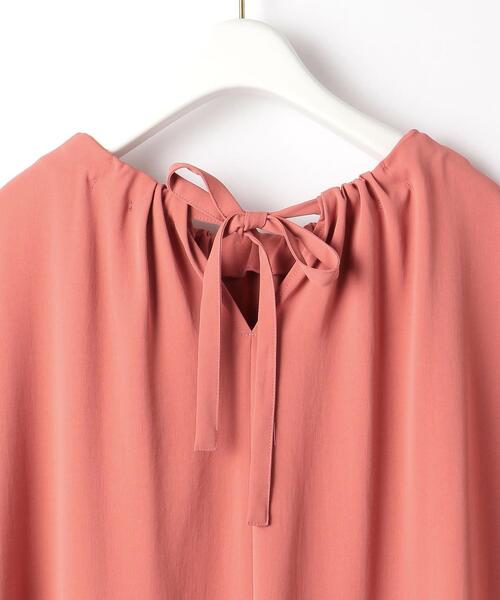 closet story（クローゼットストーリー）の「＜closet story（クローゼットストーリー）＞ネックギャザー フレンチスリーブ ワンピース -ウォッシャブル-（ワンピース・レディース・ブラック/ピンク・FREE）」の13枚目の写真