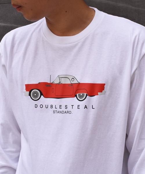 DOUBLE STEAL（ダブルスティール）の「Classic Red Car 長袖Tシャツ（Tシャツ/カットソー・メンズ・ホワイト/ブラック/キャメル・MEDIUM/LARGE/X-LARGE/XX-LARGE）」の6枚目の写真