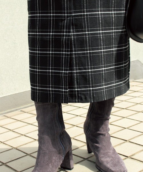 INCEDE（インシード）の「チェック柄　スーパーストレッチサス付きスカート（ジャンパースカート・レディース・ブラック/ベージュ/ブラウン・M/L/LL/3L/4L）」の21枚目の写真