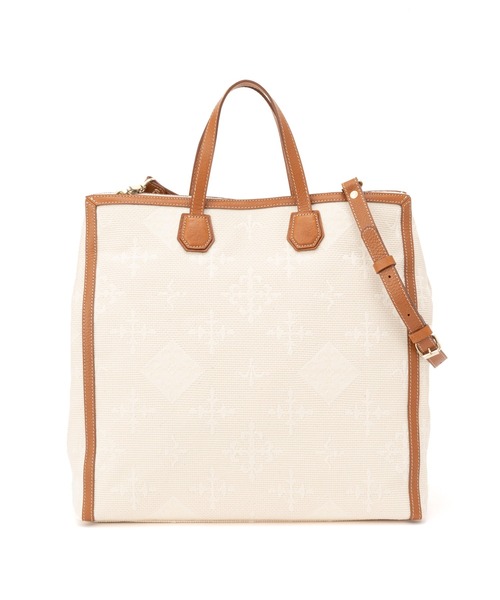 russet（ラシット）の「＜SHOPPER＞トートバッグL／刺し子ジャガード(CE-126)（トートバッグ・レディース・キナリ・FREE）」の2枚目の写真