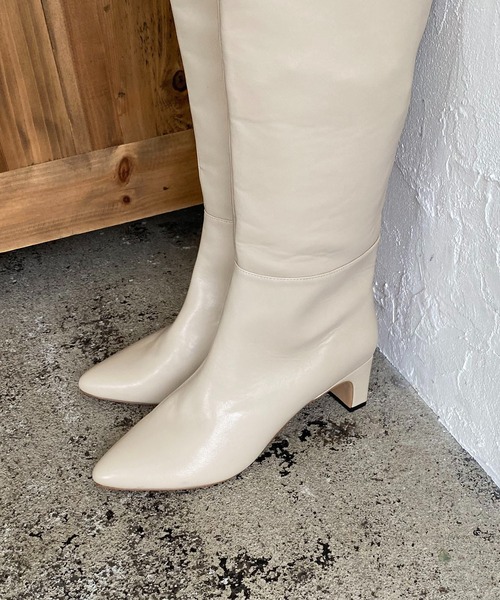 CAPRICIEUX LE'MAGE（カプリシューレマージュ）の「ポインテッドロングブーツ（ブーツ・レディース・ブラック/ライトベージュ・23.5/24.5）」の7枚目の写真