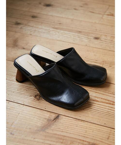 Green Parks(グリーンパークス)の「・minia スクエアトゥミュール*(サンダル・レディース・ブラック/アイボリー・LL/S/M/L)」の17枚目の写真