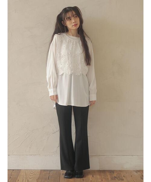 Green Parks(グリーンパークス)の「・minia スクエアトゥミュール*(サンダル・レディース・ブラック/アイボリー・LL/S/M/L)」の4枚目の写真