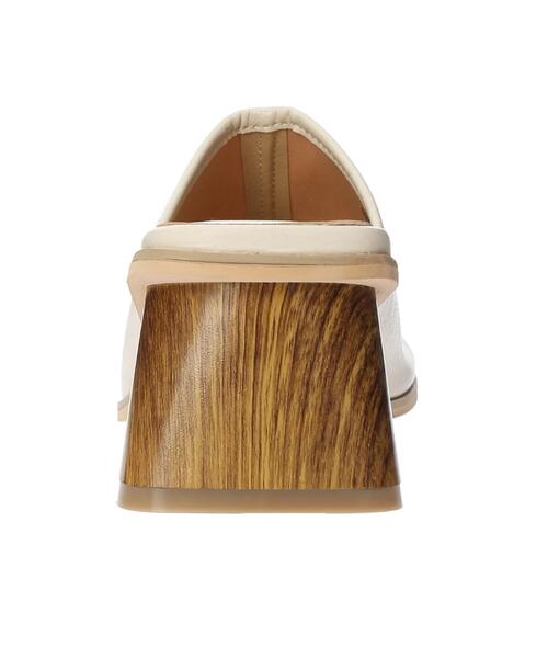 Green Parks(グリーンパークス)の「・minia スクエアトゥミュール*(サンダル・レディース・ブラック/アイボリー・LL/S/M/L)」の3枚目の写真