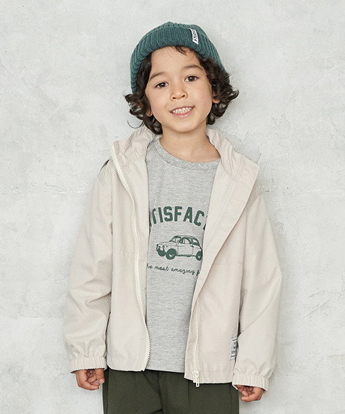 b・ROOM(ビールーム)の「無地マウンテンパーカ(マウンテンパーカー・キッズ・ネイビー/ブルーグレー/アイボリー/カーキ/ベージュ・100cm/120cm/90cm/110cm/130cm)」の2枚目の写真