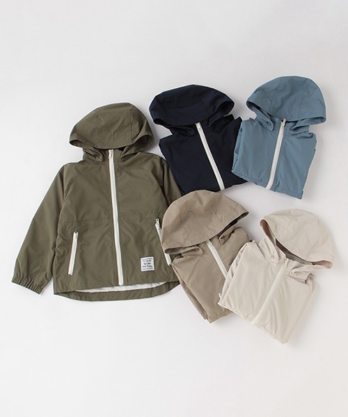 b・ROOM(ビールーム)の「無地マウンテンパーカ(マウンテンパーカー・キッズ・ネイビー/ブルーグレー/アイボリー/カーキ/ベージュ・100cm/120cm/90cm/110cm/130cm)」の7枚目の写真