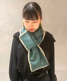 Ray BEAMS | Ray BEAMS / フェイクレザー 中綿 コンビ  マフラー(マフラー)