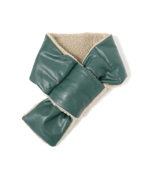 Ray BEAMS(レイビームス)の「Ray BEAMS / フェイクレザー 中綿 コンビ マフラー(マフラー・レディース・ブラック/グリーン・ONE SIZE)」の14枚目の写真