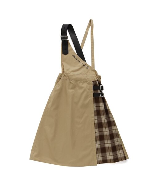 algy(アルジー)の「チェック切替ワンショルジャンスカ(ジャンパースカート・キッズ・ベージュ/ブラック・XX-SMALL/X-SMALL/SMALL/MEDIUM)」の5枚目の写真