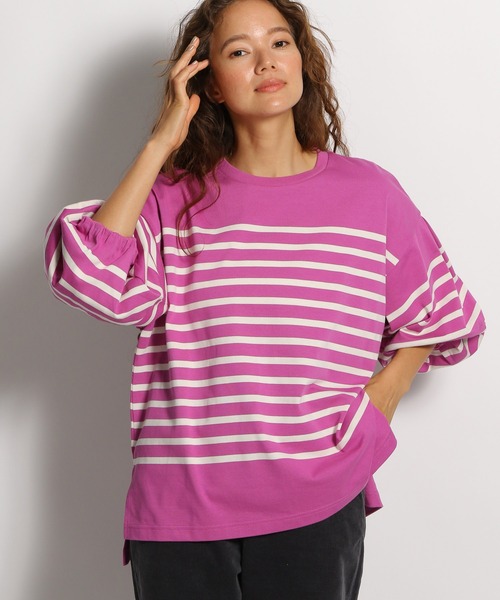 niko and...(ニコアンド)の「ボリュームランタン袖プルオーバー(Tシャツ/カットソー・レディース・グリーン/キャメル/パープル/ホワイト/ブラック/オフホワイト・LARGE/MEDIUM)」の5枚目の写真