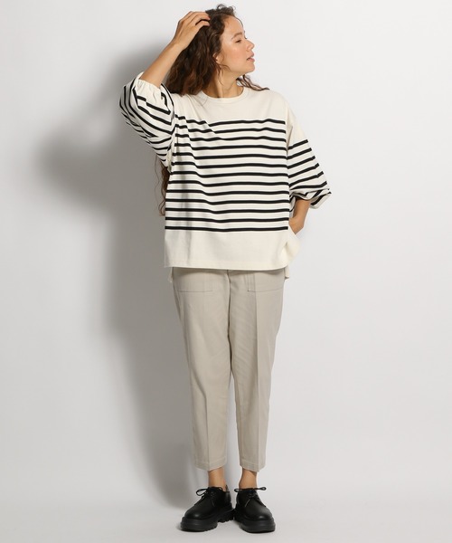 niko and...(ニコアンド)の「ボリュームランタン袖プルオーバー(Tシャツ/カットソー・レディース・グリーン/キャメル/パープル/ホワイト/ブラック/オフホワイト・LARGE/MEDIUM)」の7枚目の写真