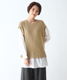 DRESKIP | シャツドッキングニットプルオーバー(ニット/セーター)