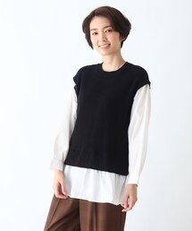 DRESKIP | シャツドッキングニットプルオーバー(ニット/セーター)