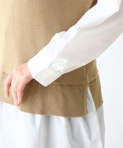 DRESKIP(ドレスキップ)の「◆シャツドッキングニットプルオーバー(ニット/セーター・レディース・ブラック/カーキ/サンドベージュ・02/03/04)」の8枚目の写真