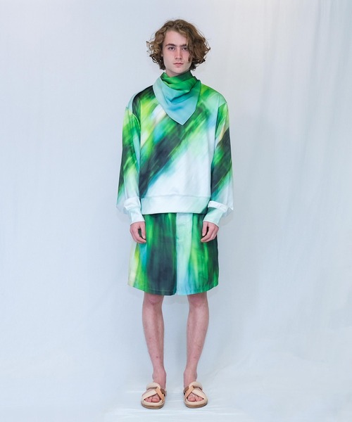 Wizzard（ウィザード）の「Wizzard ウィザード / SCARF グラフィックプリントスカーフ ストール / WAH22-002（ストール/ショール・メンズ・グリーン/イエロー×ブラック/ネイビー/ナチュラル・FREE）」の12枚目の写真