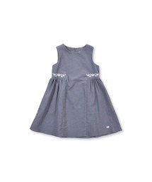 Tartine et Chocolat（タルティーヌエショコラ）の「TartineetChocolat/日本製フラワー刺繍コットンシャツコールジャンパースカート(90~130cm)（ワンピース・キッズ）」