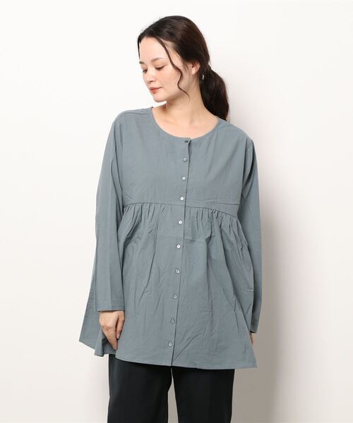 Samansa Mos2（サマンサ モスモス）の「前後着ギャザーブラウス
