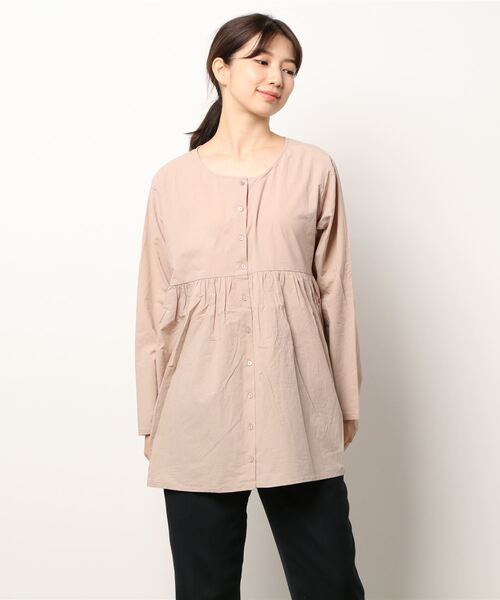 Samansa Mos2（サマンサ モスモス）の「前後着ギャザーブラウス