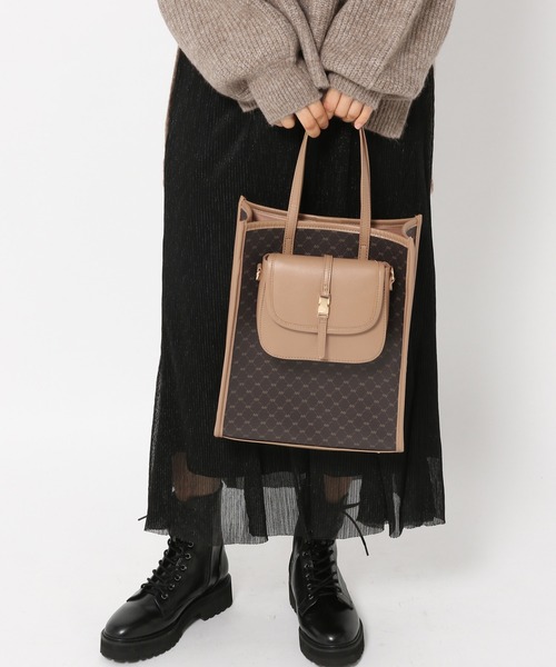 mysty woman(ミスティウーマン)の「モノグラムアウトミニバッグ 236643(トートバッグ・レディース・ベージュ/ブラウン/ダークブラウン/ライトベージュ・FREE)」の10枚目の写真