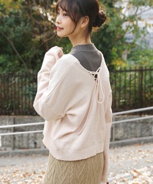 Crisp yours | 【WEB限定】バックレースアップニット(ニット/セーター)