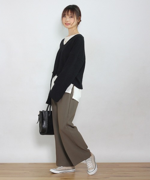 Crisp yours(クリスプユアーズ)の「【WEB限定】バックレースアップニット(ニット/セーター・レディース・ブラック/ブラウン/アイボリー/マスタード・FREE)」の19枚目の写真