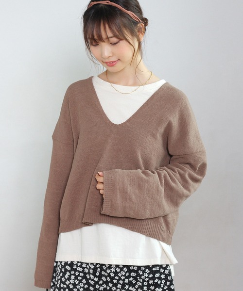 Crisp yours(クリスプユアーズ)の「【WEB限定】バックレースアップニット(ニット/セーター・レディース・ブラック/ブラウン/アイボリー/マスタード・FREE)」の20枚目の写真