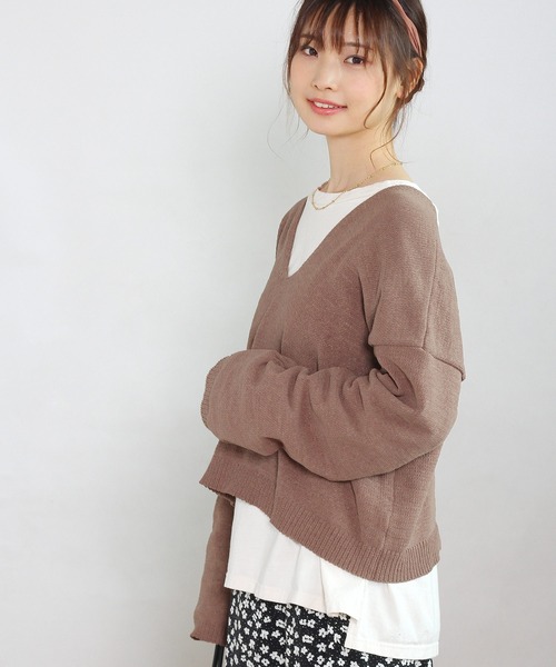 Crisp yours(クリスプユアーズ)の「【WEB限定】バックレースアップニット(ニット/セーター・レディース・ブラック/ブラウン/アイボリー/マスタード・FREE)」の10枚目の写真