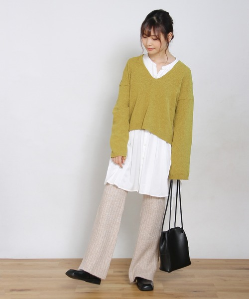 Crisp yours(クリスプユアーズ)の「【WEB限定】バックレースアップニット(ニット/セーター・レディース・ブラック/ブラウン/アイボリー/マスタード・FREE)」の14枚目の写真