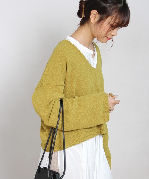 Crisp yours(クリスプユアーズ)の「【WEB限定】バックレースアップニット(ニット/セーター・レディース・ブラック/ブラウン/アイボリー/マスタード・FREE)」の21枚目の写真