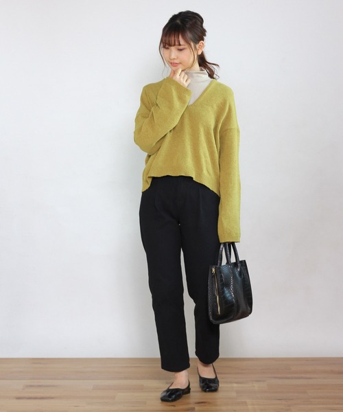 Crisp yours(クリスプユアーズ)の「【WEB限定】バックレースアップニット(ニット/セーター・レディース・ブラック/ブラウン/アイボリー/マスタード・FREE)」の7枚目の写真