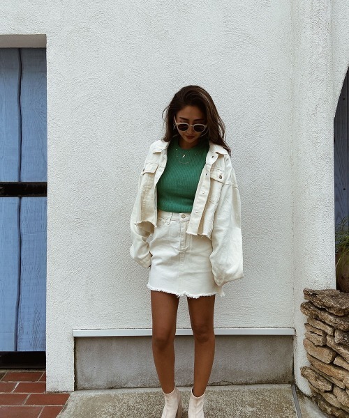 esutoreja（エストレジャ）の「カラーリブニット（ニット/セーター・レディース・パープル/オレンジ/グリーン・FREE）」の5枚目の写真