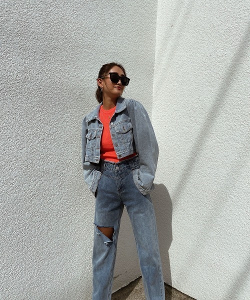 esutoreja（エストレジャ）の「カラーリブニット（ニット/セーター・レディース・パープル/オレンジ/グリーン・FREE）」の9枚目の写真