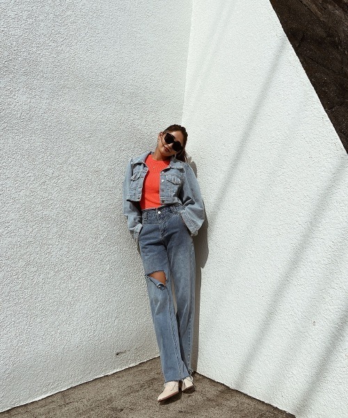 esutoreja（エストレジャ）の「カラーリブニット（ニット/セーター・レディース・パープル/オレンジ/グリーン・FREE）」の10枚目の写真