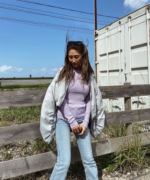 esutoreja（エストレジャ）の「カラーリブニット（ニット/セーター・レディース・パープル/オレンジ/グリーン・FREE）」の12枚目の写真